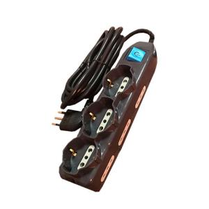 ALARGUE 3 SCHUKO+6 LATERAL 3mts NEGRO ELECTRALINE