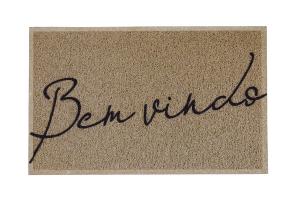 ALFOMBRA FELPUDO TAPETE VINIL BINVENIDO BEIGE 40 X 60