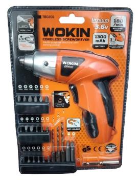 Atornillador taladro 3.6v c/puntas Wokin (P)