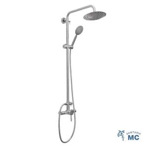 BARRAL COLUMNA DUCHA EXTERIOR C/ROSETA REDON [SATINADA] INOX