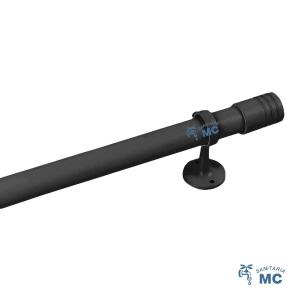 BARROTE P/CORTINA BARRAL NEGRO METAL 2.40 M.3 SOPORTES