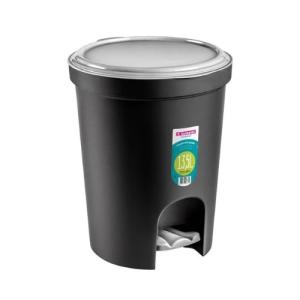 BASURERO CON PEDAL 13.5 LT NEGRO SANREMO