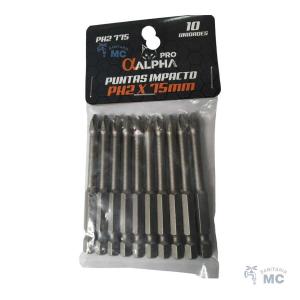 BLISTER C/10 PUNTAS IMPACTO  ALPHA PH2  X 75mm (PFW)