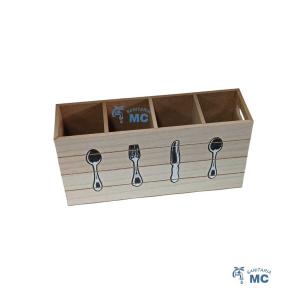 CAJA DE CUBIERTOS CUBIERTERA MADERA 30X8.5X15cm