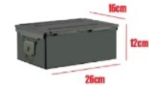 CAJA METAL HER,METICA VERDE MILITAR 26x16x12cm. S HORIZONTAL