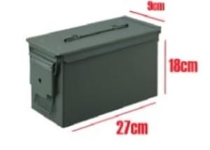 CAJA METAL HERMETICA VERDE MILITAR 27x9x18cm. S VERTICAL