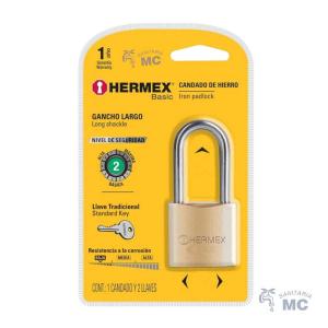 CANDADO HO,BCE ANI.LARGO 25mm BLISTER HERMEX CHB25P(PFW)