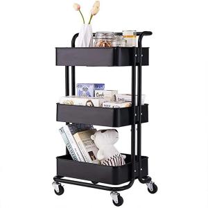 CARRITO ORGANIZADOR 33X17X44 CON RUEDAS NEGRO(PFW)