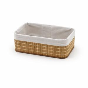 CESTO REC BAMBÚ FORRADO TELA 24X14X10CM NAT