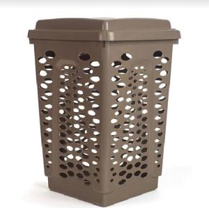 CESTO ROPA ESQUINERO NEGRO 43.7 LTS C/TAPA