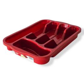 CUBIERTERA ROJA 35X25X 5.5 5 COCINA CUBIERTOS ORGANIZADOR