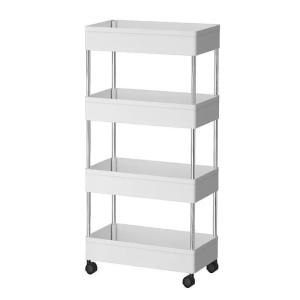Carro organizador de 4 estantes con ruedas - BLANCO