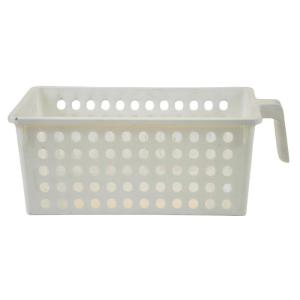 Cesto calado con agarradera P 29.5x16.5x11.5cm - BLANCO