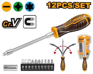 DESTORNILLADOR FLEXIBLE 12 PCS INGCO ING_AKSDFL1208