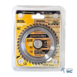 DISCO SIERRA CORTE MADERA 40 D. 4-1/2 CONSTRUTECH (40T) (PF)