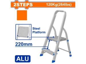 ESCALERA FAMILIAR ALUMINIO 2 ESCALONES 120 KG. WADFOW WLD3H2