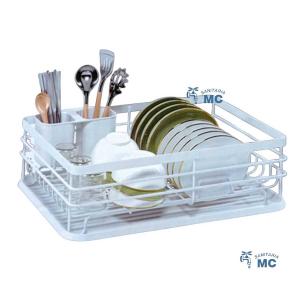 ESCURRIDOR DE PLATOS BLANCO CON BANDEJA