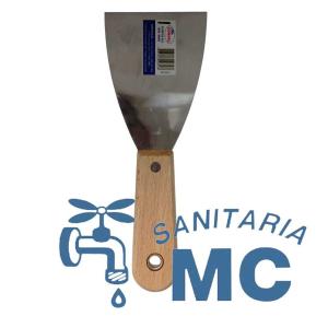 ESPATULA DE ACERO INOX 80MM COMPEL CABO MADERA