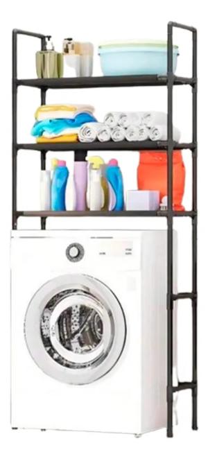 ESTANTERIA SOBRE LAVARROPA [NEGRO] 72X25X155 cm METAL