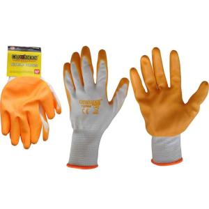 GUANTES NARANJA DE NITRILO XL CROWNMAN