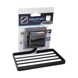 JABONERA ADHESIVA [NEGRA] CUADR 13X9X8 3M BAÑO