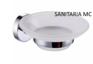 JABONERA CON PLATO DE VIDRIO ACERO INOXIDABLE ARYART