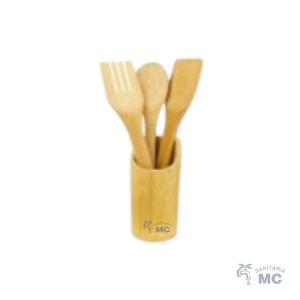 JUEGO DE MENAGE EN BAMBU CON SOPORTE 3 PCS (2-7) (P)