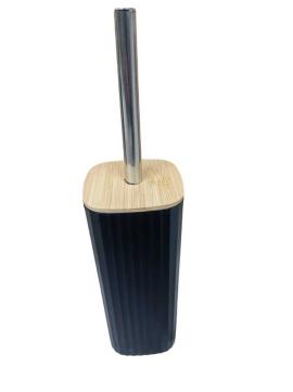 LIMPIA INODORO PLASTICO NEGRO/MADERA 9X9X35 CM