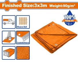 LONA NARANJA 3 X 3 MT 90G/M2 IMPERMEABLE WADFOW WTQ0933