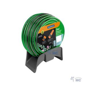 Manguera P/Jardín 20m/1/2' C/Acop. y Soporte Verde y Negra