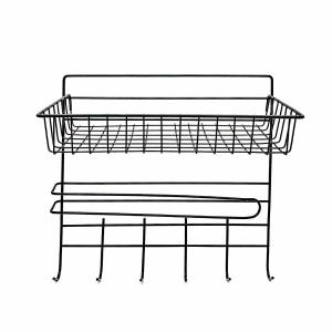 ORGANIZADOR/PORTA ROLLO ACERO 30x14x29CM NEGRO