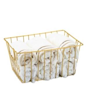 ORGANIZADOR CANASTO 27X20X14CMS DORADO