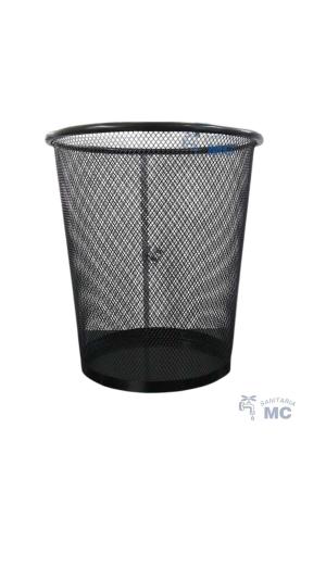 PAPELERA DE ACERO BASE CIRCULAR NEGRA 23X26 cm (pfw)