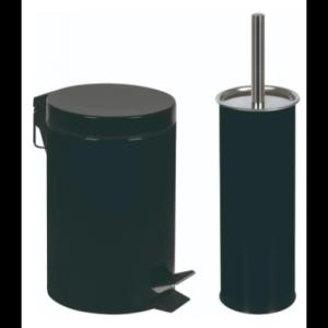 PAPELERA  SET AGATA PAPELERA ESCOBILLA 8334 8335 NEGRO 35