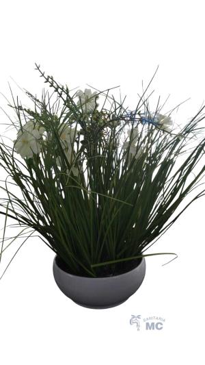 PASTO 41CM CON FLORES SILVESTRES CON MACETA(PFW)