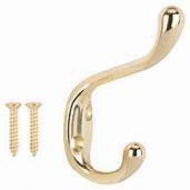 PERCHA DOBLE GRANDE BRONCE PULIDA