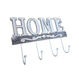 PERCHERO 4 PERCHAS LETRAS HOME 30X20