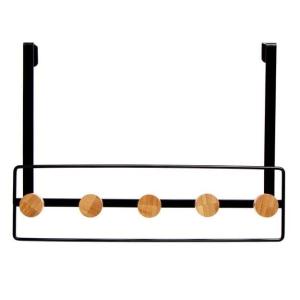 PERCHERO P/PUERTA 5 COLGADORES NATURAL/NEG.