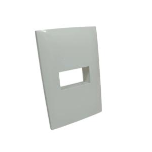 PLAQUETA P/ENCHUFE ELECTRICIDAD 1 MÓDULO BLANCA CONATEL