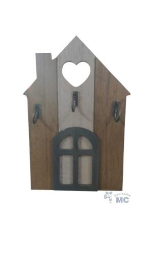 PORTALLAVES DE MADERA CASITA  20X13.5 CM (PW)