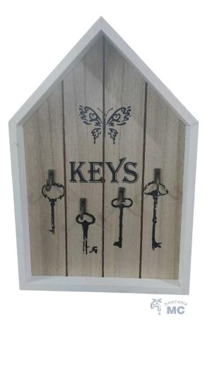 PORTALLAVES DE MADERA MARIPOSA ????  4 LLAVES 27X18 cm (PFW)