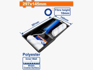 RODILLO POLIE PINTURA + 4 PCS REPUESTOS Y BANDEJA WADFOW