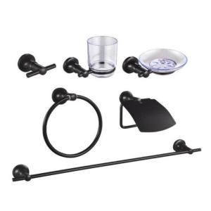 SET DE ACCESORIOS DE BAÑO NEGRO