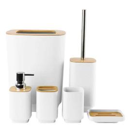SET DE BAÑO 6 PCS PLASTICO Y BAMBU EN CAJA (PC2)