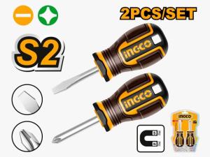 SET X2 DESTORNILLADORES ENANO PALETA/PHILLIPS S2 INGCO IMAN