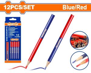 SET X 12 LAPIZ CARPINTERO AZUL Y ROJO WADFOW