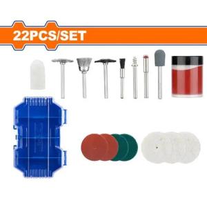SET X 22PCZ ACCESORIOS MINI TORNO 1/8 CEPILLOS ETC WADFOW