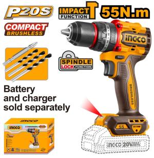TALADRO ATORNILLADOR C/PERCUTOR A BATERIA 20V P20S BRUSHLESS