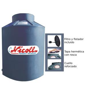 TANQUE 1100LTS. PERDURIT PLUS tricapa salida lateral gris