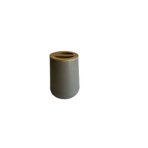 VASO PORTACEPILLOS EN PLASTICO Y MADERA BEIGE